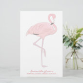 Roze Flamingo Custom Stationery Briefpapier (Staand voorkant)