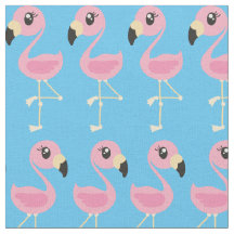 Roze Flamingo Cute Tropical Print Fabric Kinder