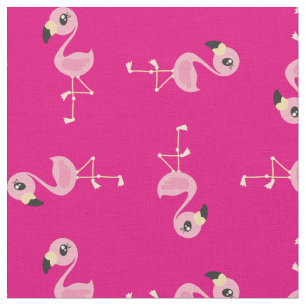 Roze Flamingo Cute Tropical Print Fabric Kinder Stof