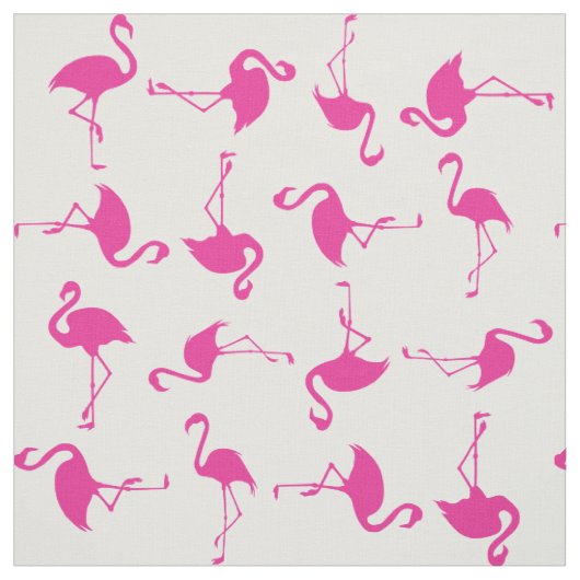 Roze Flamingo Cute Tropical Print Fabric Stof (Swatch)