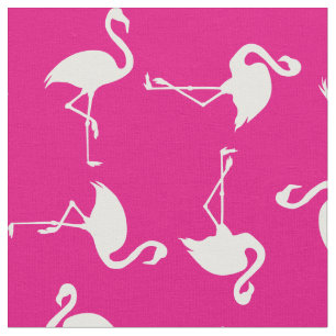Roze Flamingo Cute Tropical Print Fabric Stof