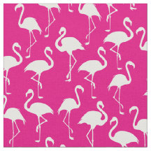 Roze Flamingo Cute Tropical Print Fabric