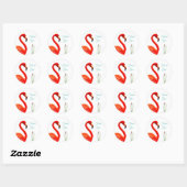 Roze Flamingo Dank Je Classic Ronde Sticker (Vel)