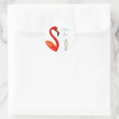 Roze Flamingo Dank Je Classic Ronde Sticker (Tas)