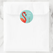 Roze Flamingo Dank Je Classic Ronde Sticker (Tas)