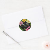 Roze Flamingo Dank u Klassieke ronde sticker (Envelop)