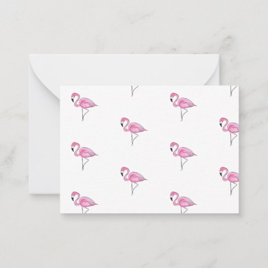 Roze Flamingo Dank u Nota Kaarten Notitiekaartje (Achterkant)