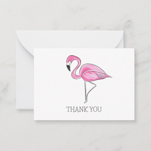 Roze Flamingo Dank u Nota Kaarten Notitiekaartje (Voorkant)