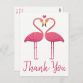 Roze Flamingo dank u tropische bruiloft, bruids Briefkaart (Voorkant / Achterkant)
