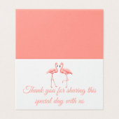 Roze Flamingo Dank u Tropische bruiloft Kaart (Buitenkant ongevouwen)