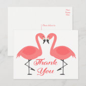 Roze Flamingo Dank u Tropische Bruiloft Liefde Briefkaart (Voorkant / Achterkant)