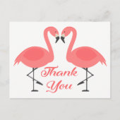 Roze Flamingo Dank u Tropische Bruiloft Liefde Briefkaart (Voorkant)