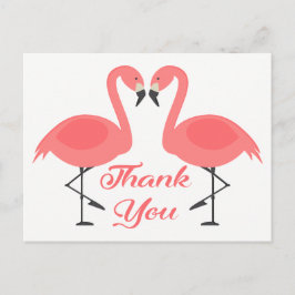 Roze Flamingo Dank u Tropische Bruiloft Liefde Briefkaart