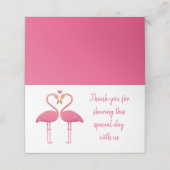 Roze Flamingo Dank u Tropische bruiloft Plaatskaartje (Buitenkant ongevouwen)