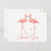 Roze Flamingo dank u tropische bruiloft zomer Briefkaart (Voorkant / Achterkant)