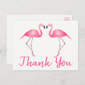 Roze Flamingo dank u tropische bruiloft zomer Briefkaart (Voorkant / Achterkant)