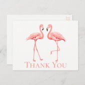 Roze Flamingo dank u tropische bruiloft zomer Briefkaart (Voorkant / Achterkant)