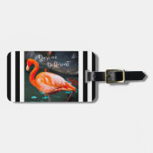 Roze Flamingo Dare is een andere zwarte witte stre Bagagelabel (Voorkant horizontaal)