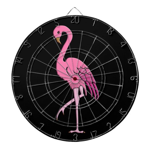  roze flamingo dartbord (Voorkant)