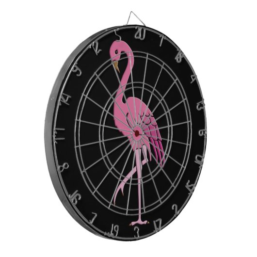 roze flamingo dartbord (Voorkant Links)