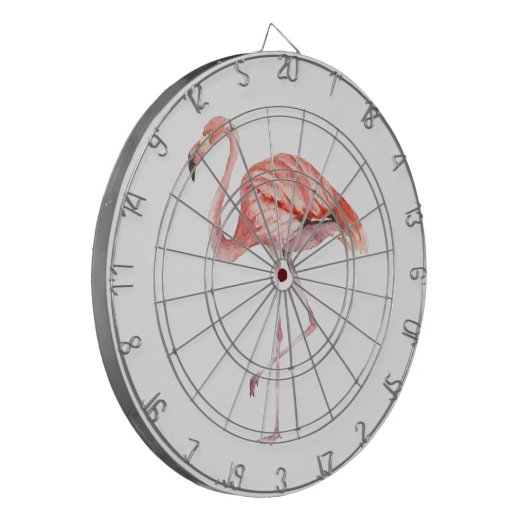 Roze Flamingo Dartbord (Voorkant Links)