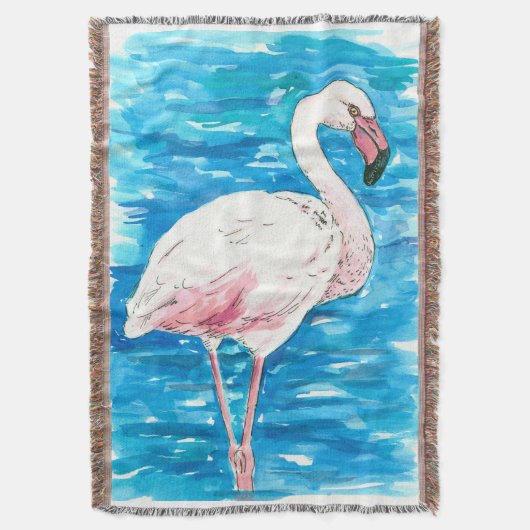 Roze flamingo deken (Voorkant Verticaal)