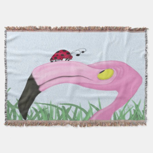  roze flamingo deken (Voorkant)