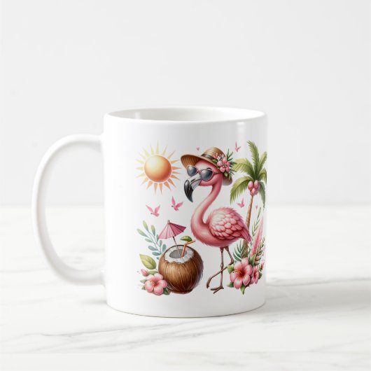 Roze Flamingo Design Koffiemok (Links)