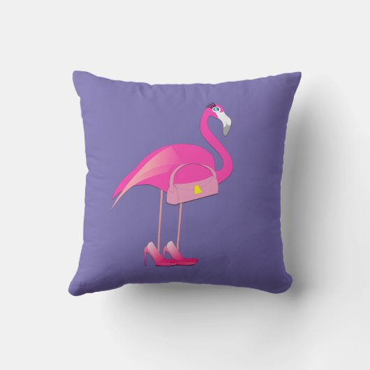 Roze Flamingo Design - Sierkussen (Achterkant)