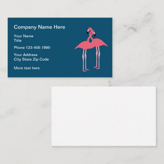 Roze Flamingo Design Visitekaartje (Voorkant / Achterkant)