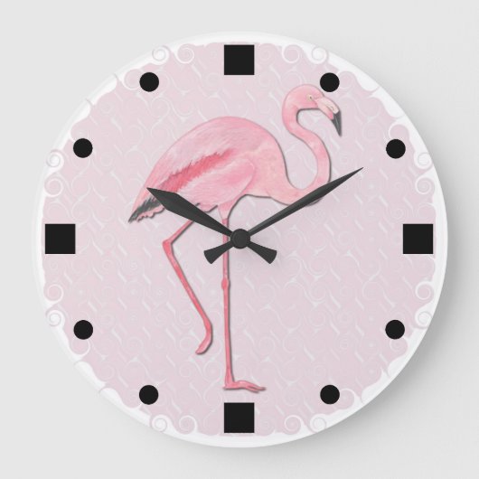 Roze Flamingo design Wall klok (Voorkant)