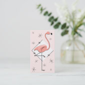 Roze Flamingo Diamant Visitekaartje (Staand voorkant)