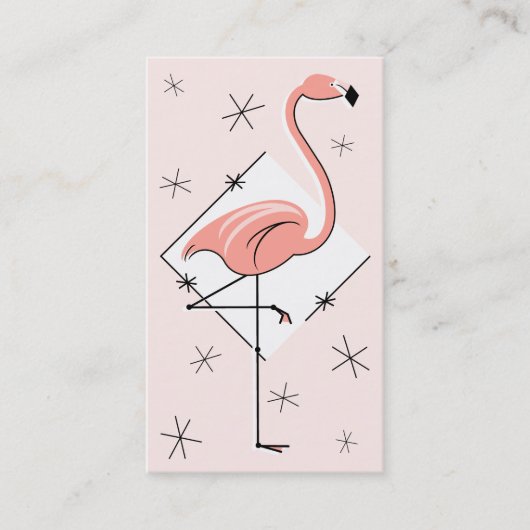 Roze Flamingo Diamant Visitekaartje (Voorkant)