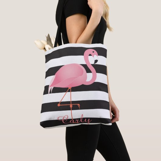Roze flamingo diaper tas (Dichtbij)
