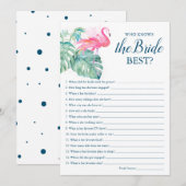 Roze flamingo die het beste spel kent kaart (Voorkant / Achterkant)