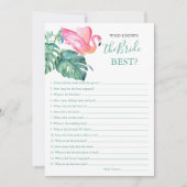 Roze flamingo die het beste spel kent kaart (Voorkant)