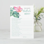 Roze flamingo die het beste spel kent kaart (Staand voorkant)