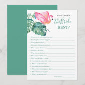 Roze flamingo die het beste spel kent kaart (Voorkant / Achterkant)