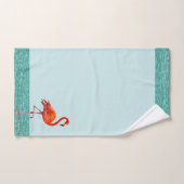 Roze Flamingo die op Lichte Blauwgroen Beach staat Bad Handdoek (Handdoek)