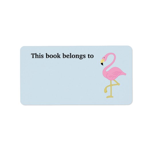 Roze Flamingo Dit Boek Is Van Etiket (Voorkant)