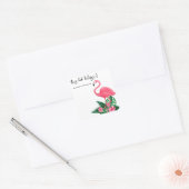 Roze flamingo - dit boek is van vierkante sticker (Envelop)