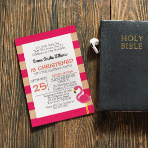 Roze flamingo doop doop doop kaart