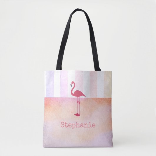 roze flamingo douane canvas tas personaliseert het (Voorkant)