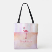 roze flamingo douane canvas tas personaliseert het (Achterkant)