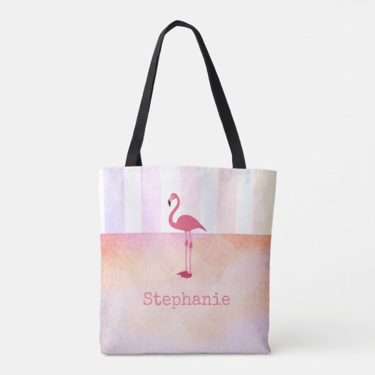 roze flamingo douane canvas tas personaliseert het (Achterkant)