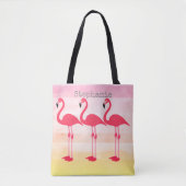 roze flamingo douane canvas tas personaliseert het (Voorkant)