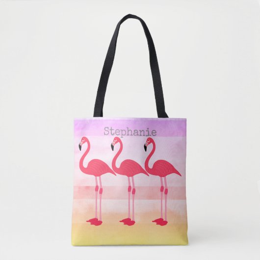 roze flamingo douane canvas tas personaliseert het (Voorkant)