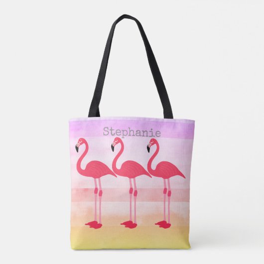 roze flamingo douane canvas tas personaliseert het (Achterkant)