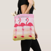 roze flamingo douane canvas tas personaliseert het (Dichtbij)