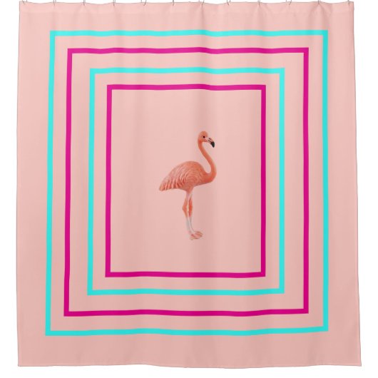 Roze Flamingo Douchegordijn (Voorkant)